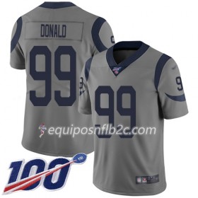 Camiseta Hombre NFL Los Angeles Rams Aaron Donald 99 Nike Gris 100th
